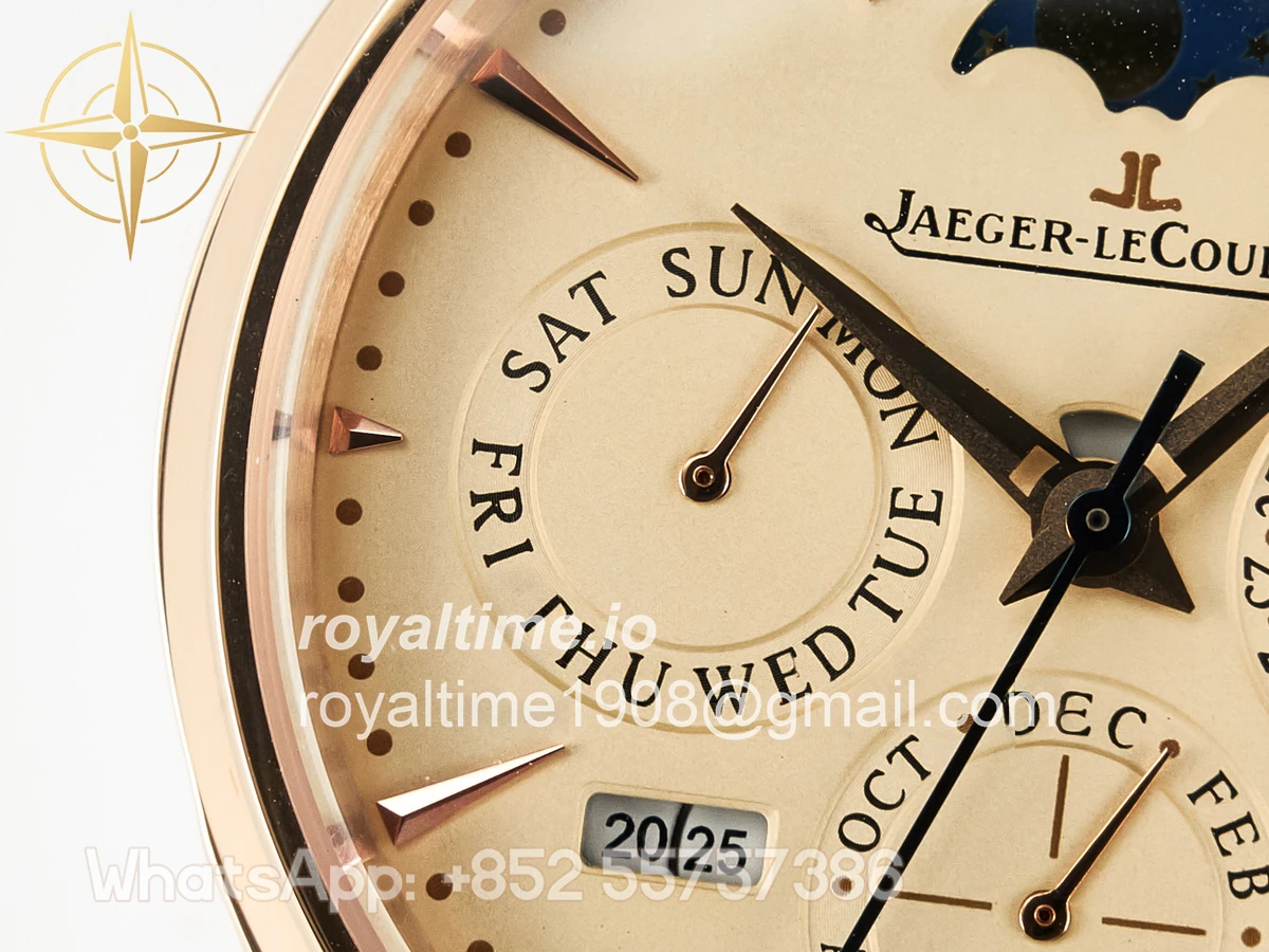 Jaeger-LeCoultre Master Ultra Thin Perpetual Calendar RG V9F Cream Dial on Brown Leather Strap A868 V2 - Image 11