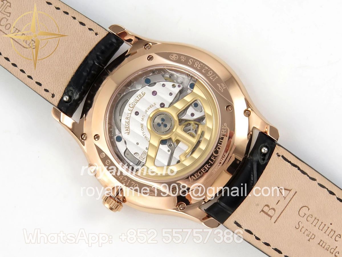 Jaeger-LeCoultre Master Ultra Thin Power Reserve RG APSF Cream Dial on Brown Leather Strap DD938 - Image 11