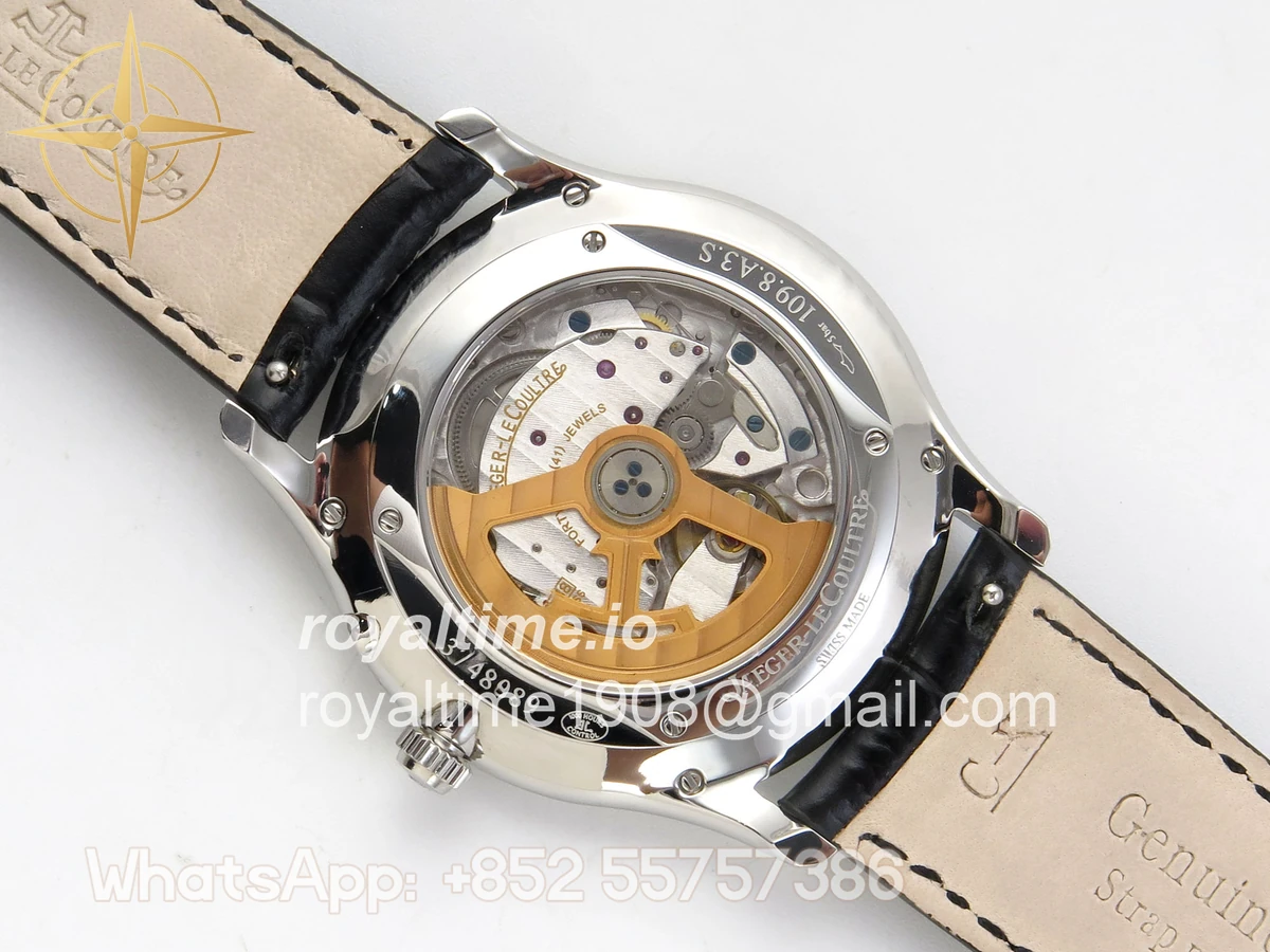 Jaeger-LeCoultre Master Ultra Thin Power Reserve SS APSF Silver Dial on Black Leather Strap DD938 - Image 11