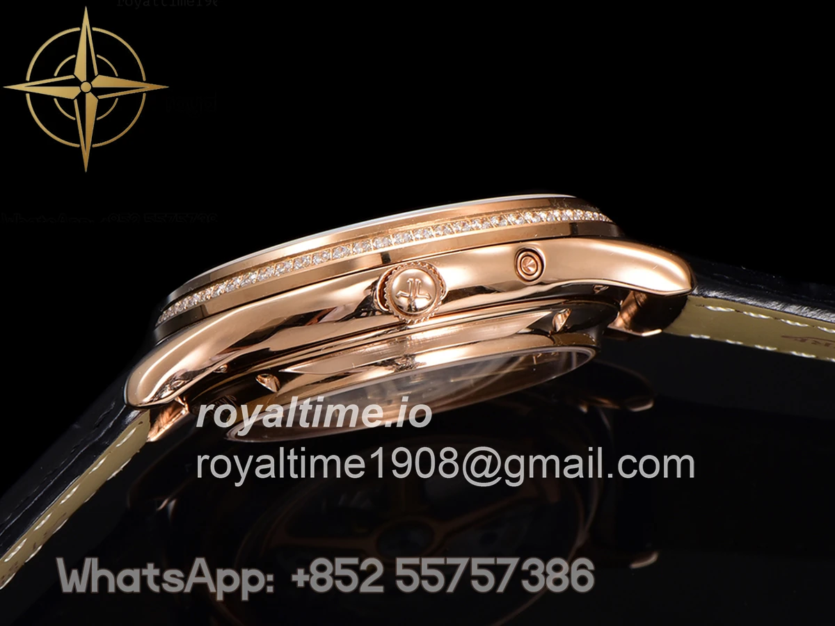 Jaeger-LeCoultre Master Ultra Thin Tourbillon White Dial with Diamond Bezel in Rose Gold - Image 11