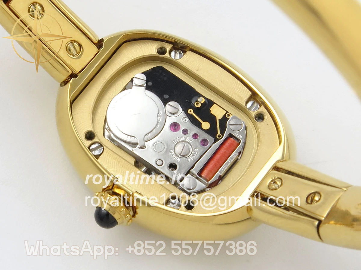 Cartier Baignoire De Cartier YG BLSF White Dial on YG Small Size Bracelet Swiss Quartz - Image 11