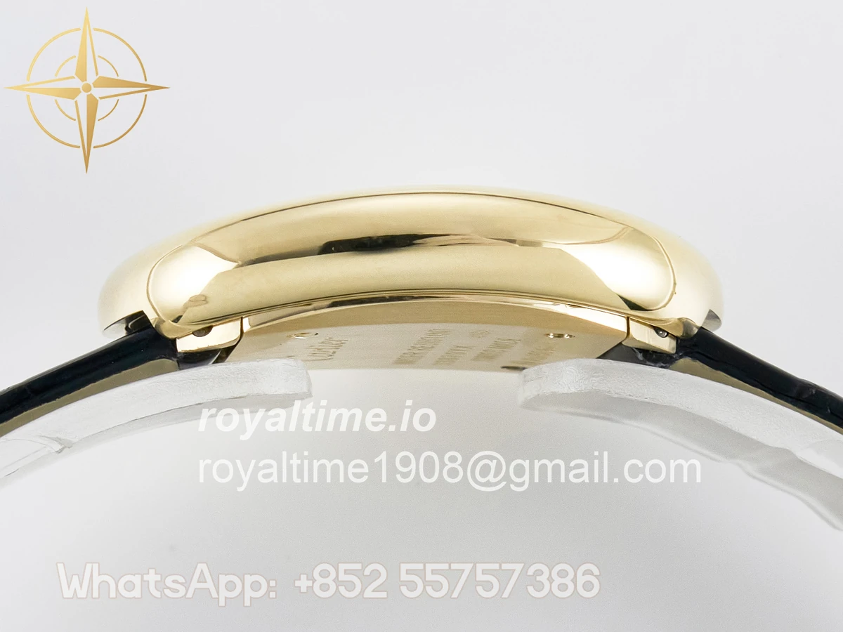 Cartier Baignoire De Cartier YG DRF Silver Dial on Black Leather Strap Swiss Quartz - Image 11