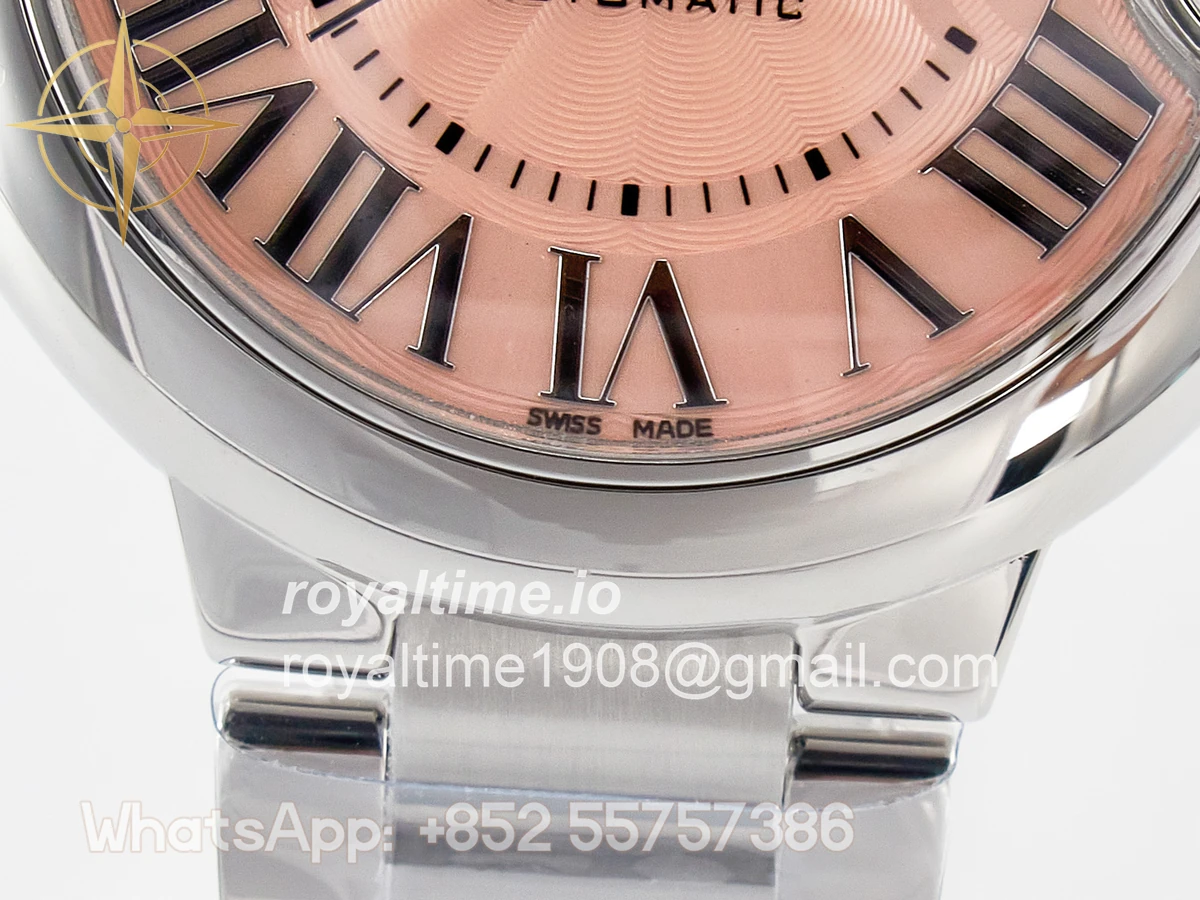Cartier Ballon Bleu 33mm SS AF Pink Dial on SS Bracelet SEIKO NH05A - Image 11