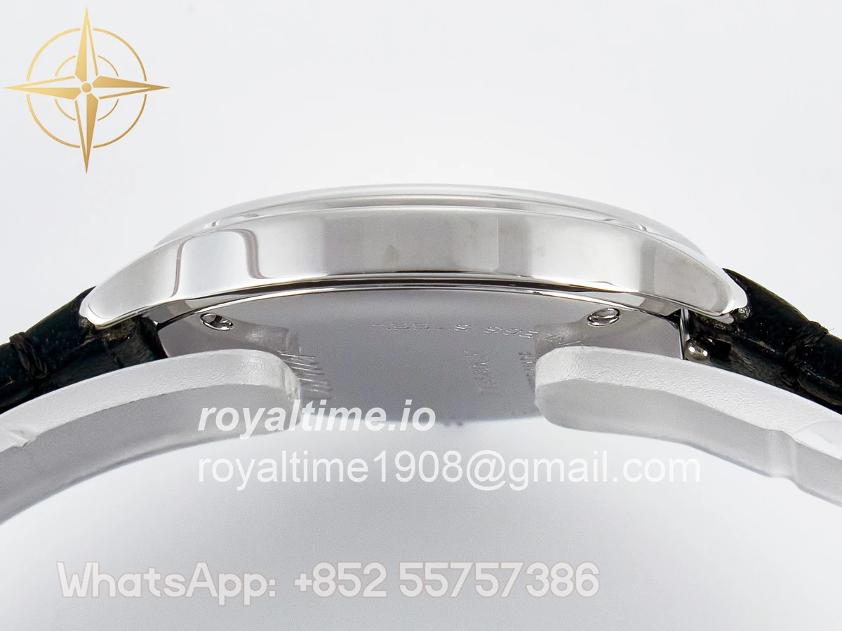 Cartier Ronde De Cartier 29mm DRF Sandblasted Silver-Plated White Dial on Black Leather Strap Ronda Quartz - Image 11