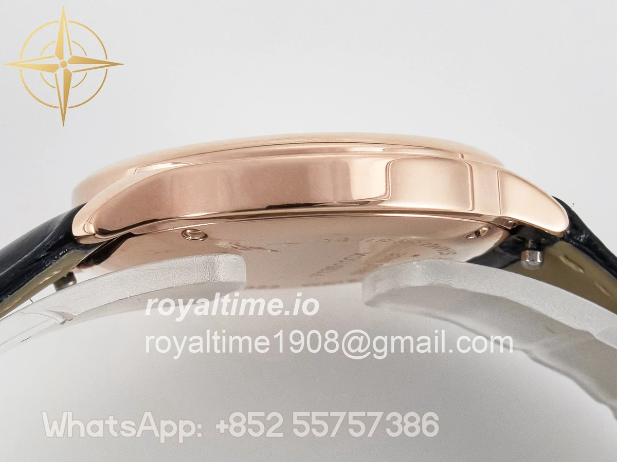 Cartier Ronde De Cartier 29mm RG DRF Sandblasted Silver-Plated White Dial on Black Leather Strap Ronda Quartz - Image 11