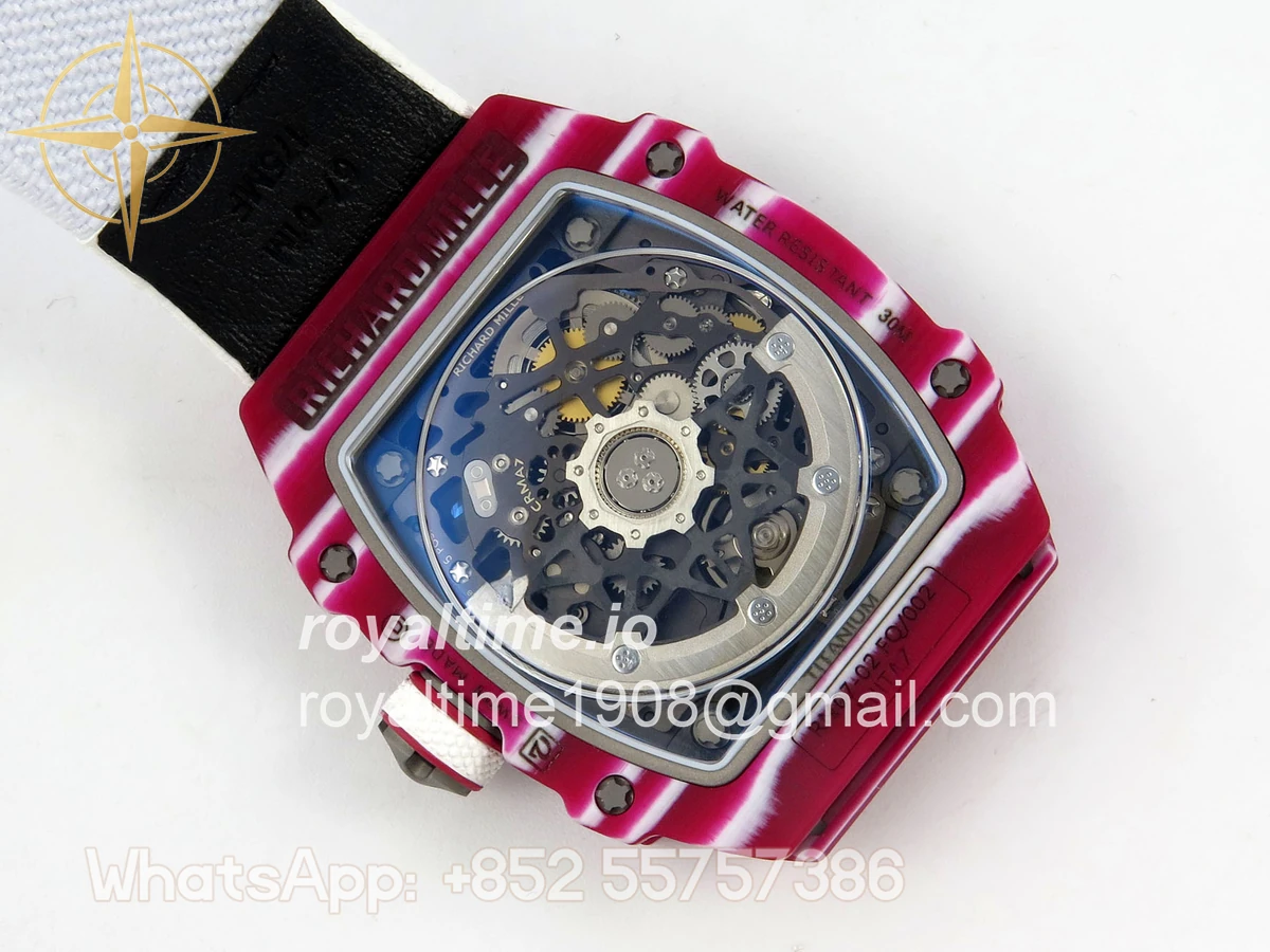Richard Mille AVF RM67-02 Red NTPT Skeleton Dial on White Elastic strap CRMA7 V2 - Image 11