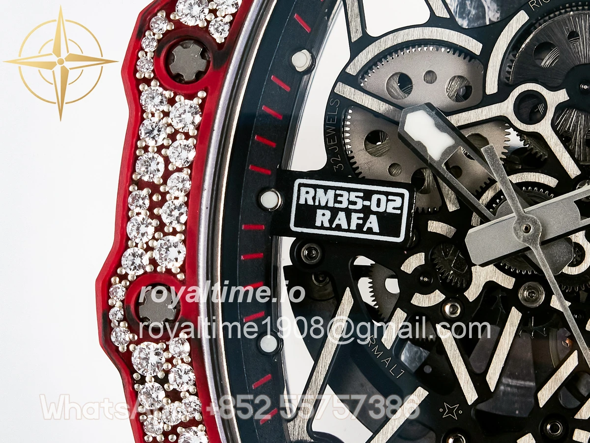 Richard Mille Custom RM035-02 Red NTPT PPMF Red Crown on Nylon Strap Custom Vaucher Movement - Image 11