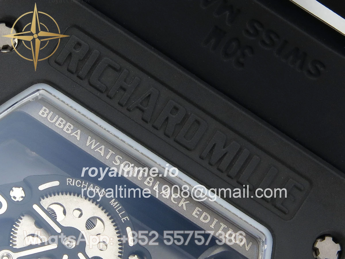 Richard Mille Custom RM055 Black Ceramic ZGF Silver Inner Bezel on Black Rubber Strap Vaucher Manufacture Fleurier Movement (Free Sprung) - Image 11
