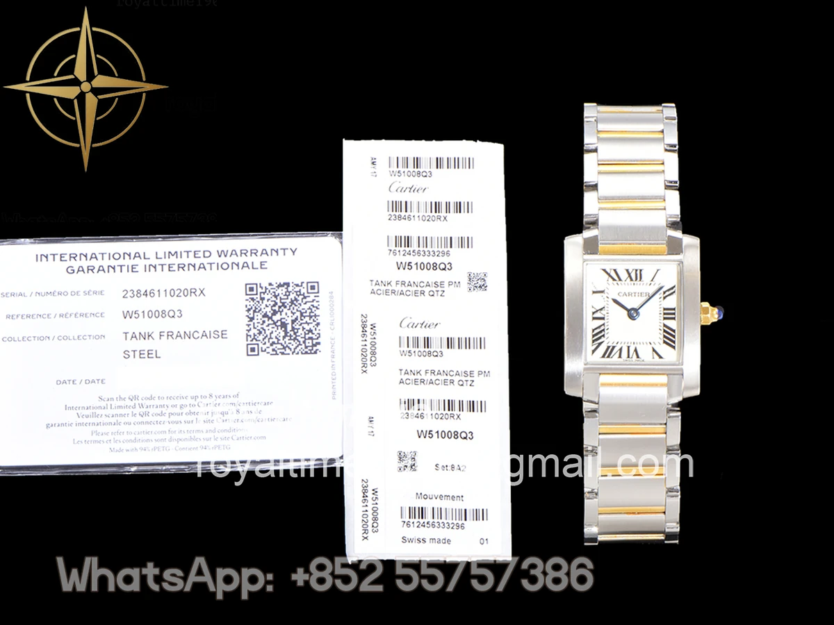 Cartier Tank Francaise Watch Small Steel/Yellow Gold - Image 11