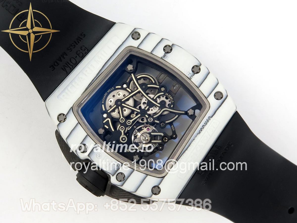 Richard Mille AVF RM061 White NTPT Black Inner Bezel Black Rubber Strap Vaucher RMUL2 Free Sprung (Mod) - Image 11