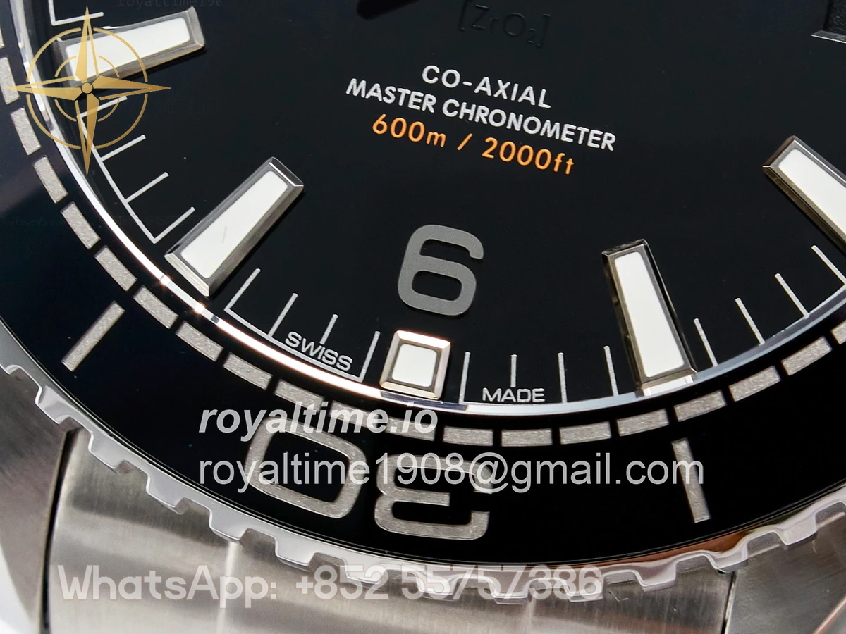 Omega Planet Ocean 600M 39.5mm VSF Black Dial Black Ceramic Bezel on SS Bracelet A8800 - Image 11