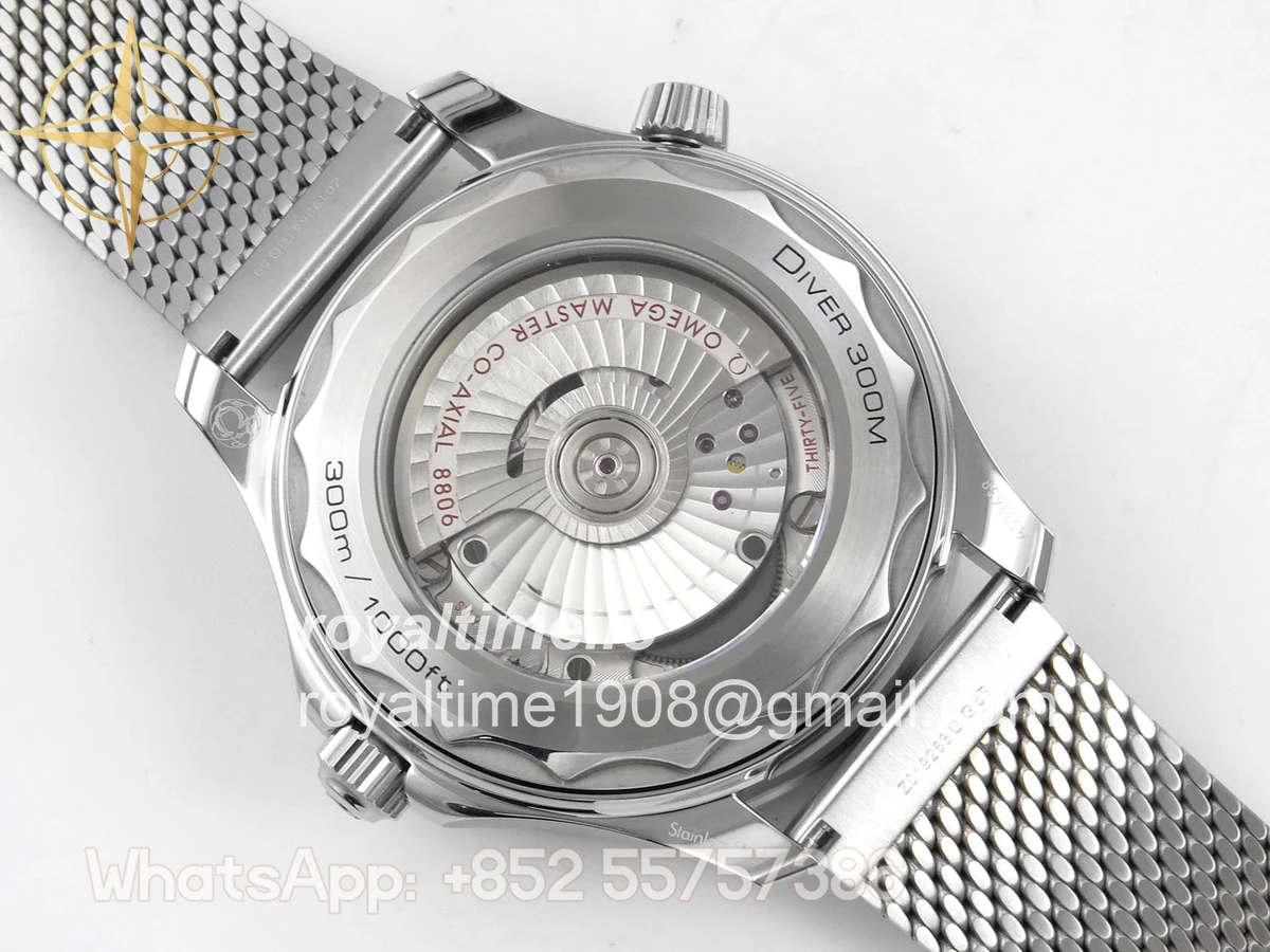 Omega Seamaster 300M Diver SS ORF Black/Orange Dial on SS Mesh Bracelet OR8806 - Image 11