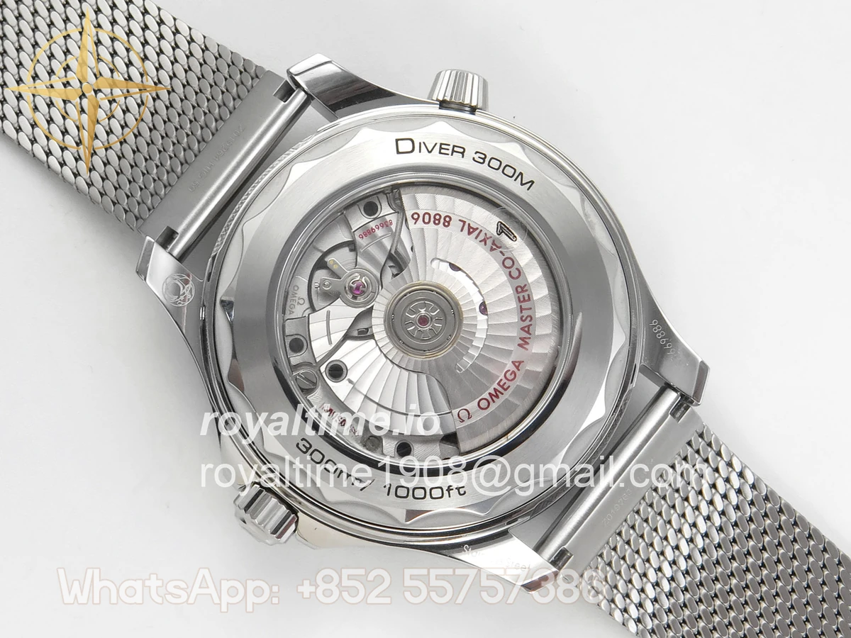 Omega Seamaster 300M Diver SS VSF Black/Orange Dial on SS Mesh Bracelet VS8806 - Image 11