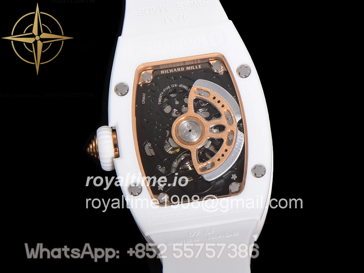 Richard Mille RM 007 Automatic Ladies White Ceramic Red Lips Diamond - Image 11