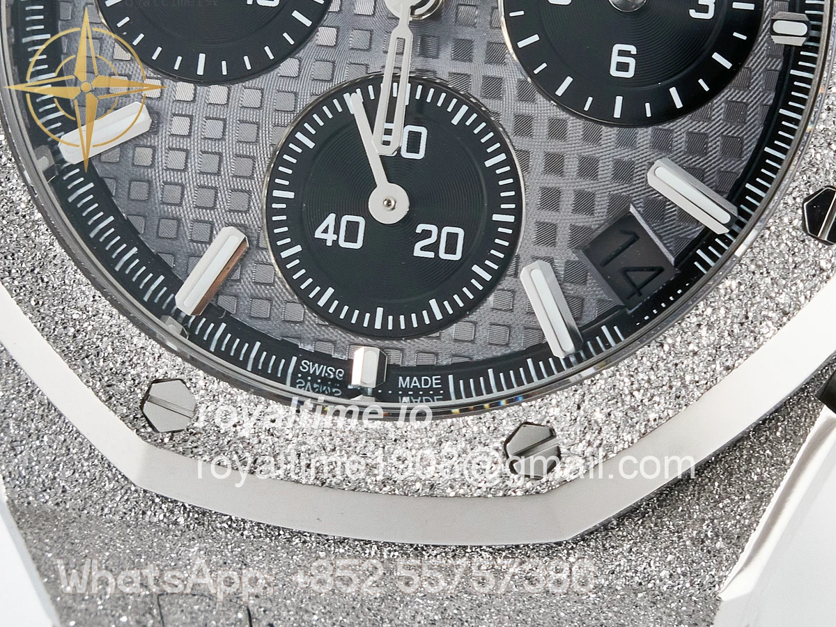 Audemars Piguet Royal Oak Chrono 26240 Frosted SS APSF Gray/Black Dial on Bracelet SA4401 - Image 11
