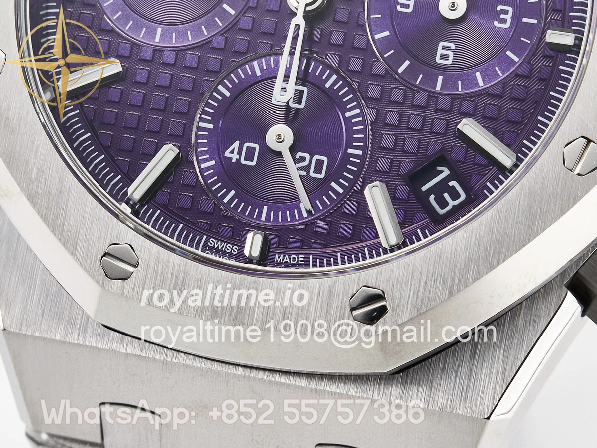 Audemars Piguet Royal Oak Chrono 26240 SS APSF Purple Dial on SS Bracelet SA4401 - Image 11