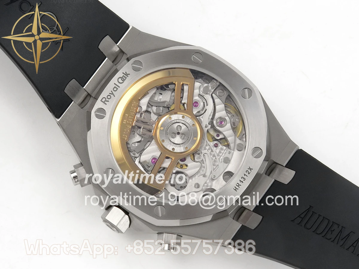 Audemars Piguet Royal Oak Chrono 26240 SS DDF Blue Dial on Black Rubber Strap DD4401 (SW Dial) - Image 11