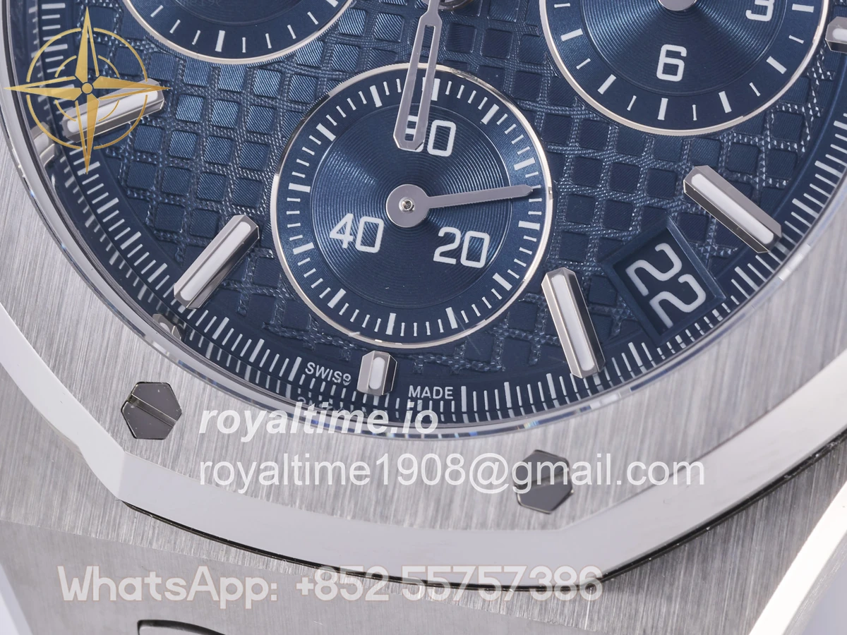 Audemars Piguet Royal Oak Chrono 26240 SS DDF Blue Dial on Blue Rubber Strap DD4401 (50th Anniversary) - Image 11