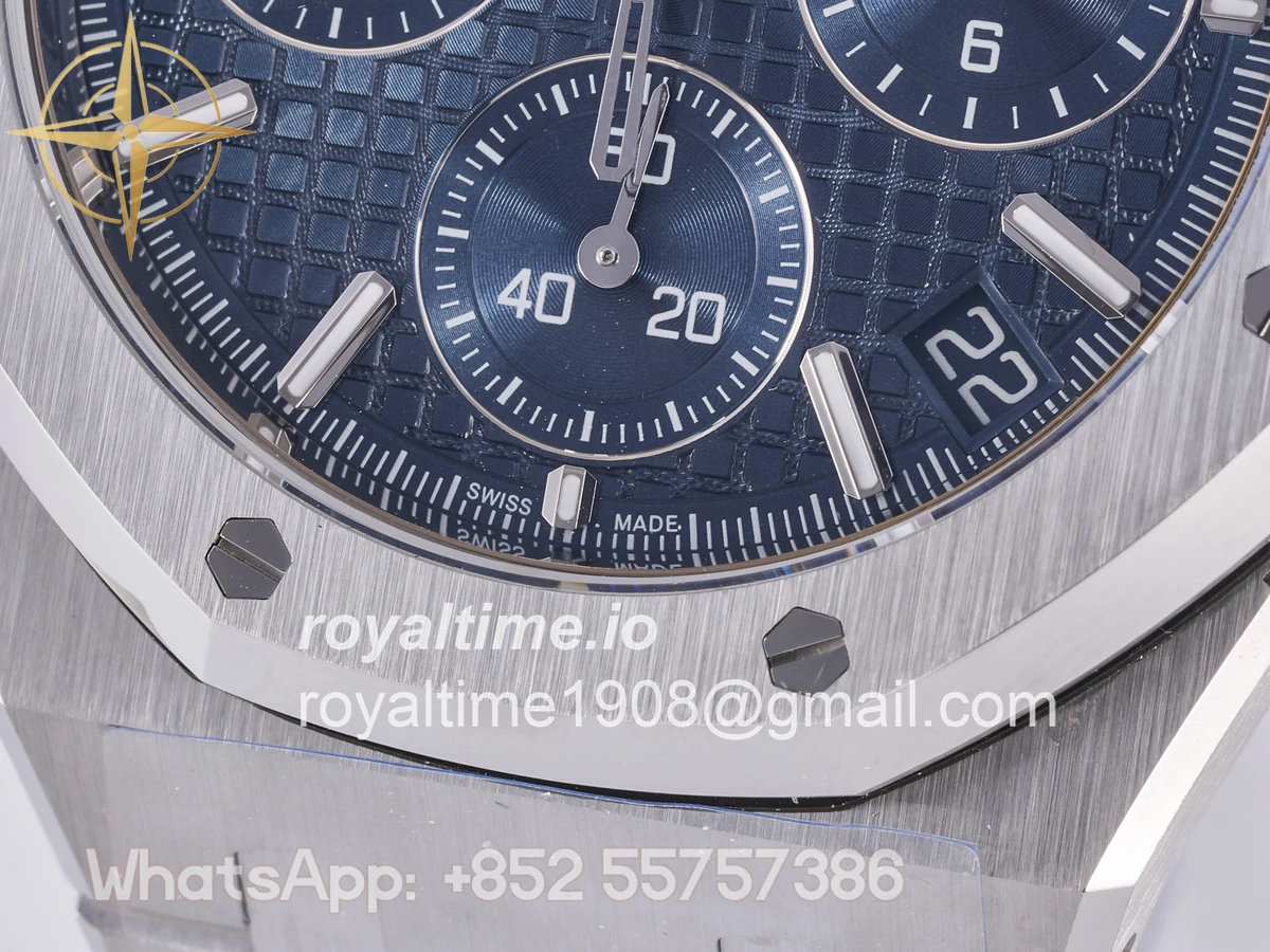 Audemars Piguet Royal Oak Chrono 26240 SS DDF Blue Dial on SS Bracelet DD4401 (50th Anniversary) - Image 11