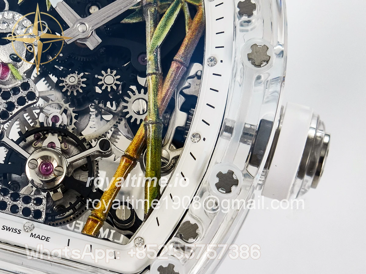 Richard Mille RM026 Transparent Tourbillon RMF Panda Skeleton Dial on Translucent Rubber Strap - Image 11