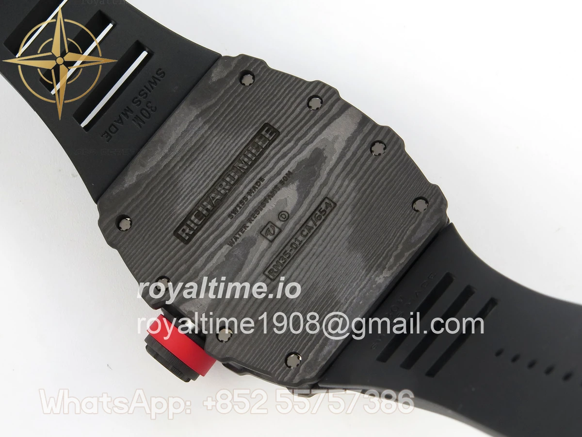 Richard Mille RM035-01 Black Carbon ZF Skeleton Dial On Black Rubber Strap RMUL2 - Image 11