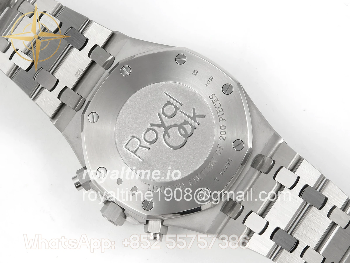 Audemars Piguet Royal Oak Chrono 26331 Frosted SS APSF Blue/White Dial on Bracelet A2385 - Image 11