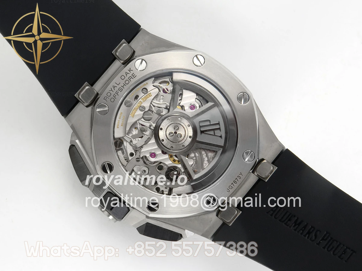 Audemars Piguet Royal Oak Offshore 43mm 26420 Ceramic Bezel SS DDF Black Dial On Black Rubber Strap DD4401 - Image 11