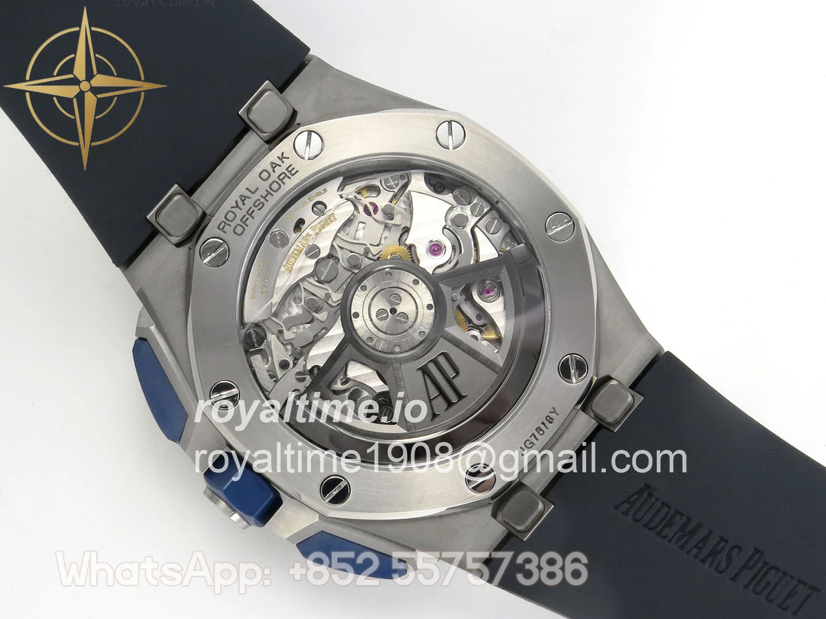 Audemars Piguet Royal Oak Offshore 43mm 26420 Ceramic Bezel SS DDF Blue Dial On Blue Rubber Strap DD4401 - Image 11