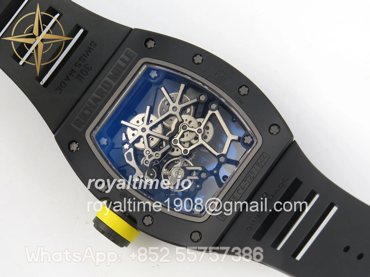 Richard Mille RM035 Americas Manual Carbon/Black Ceramic ZF Skeleton Dial On Black Rubber Strap RMUL1 - Image 11