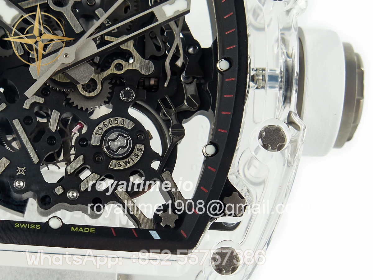 Richard Mille RM035 TRANSPARENT SONIC Skeleton Dial on White Rubber Strap RMUL2 V2 - Image 11