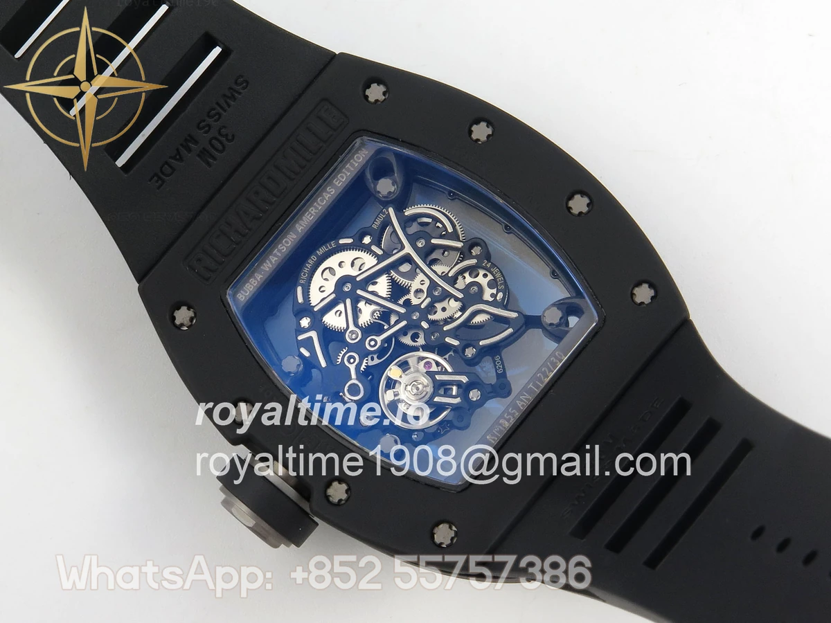 Richard Mille RM055 Black Ceramic APSF on Black/Red Inner Bezel on Black Rubber Strap RMUL2 - Image 11