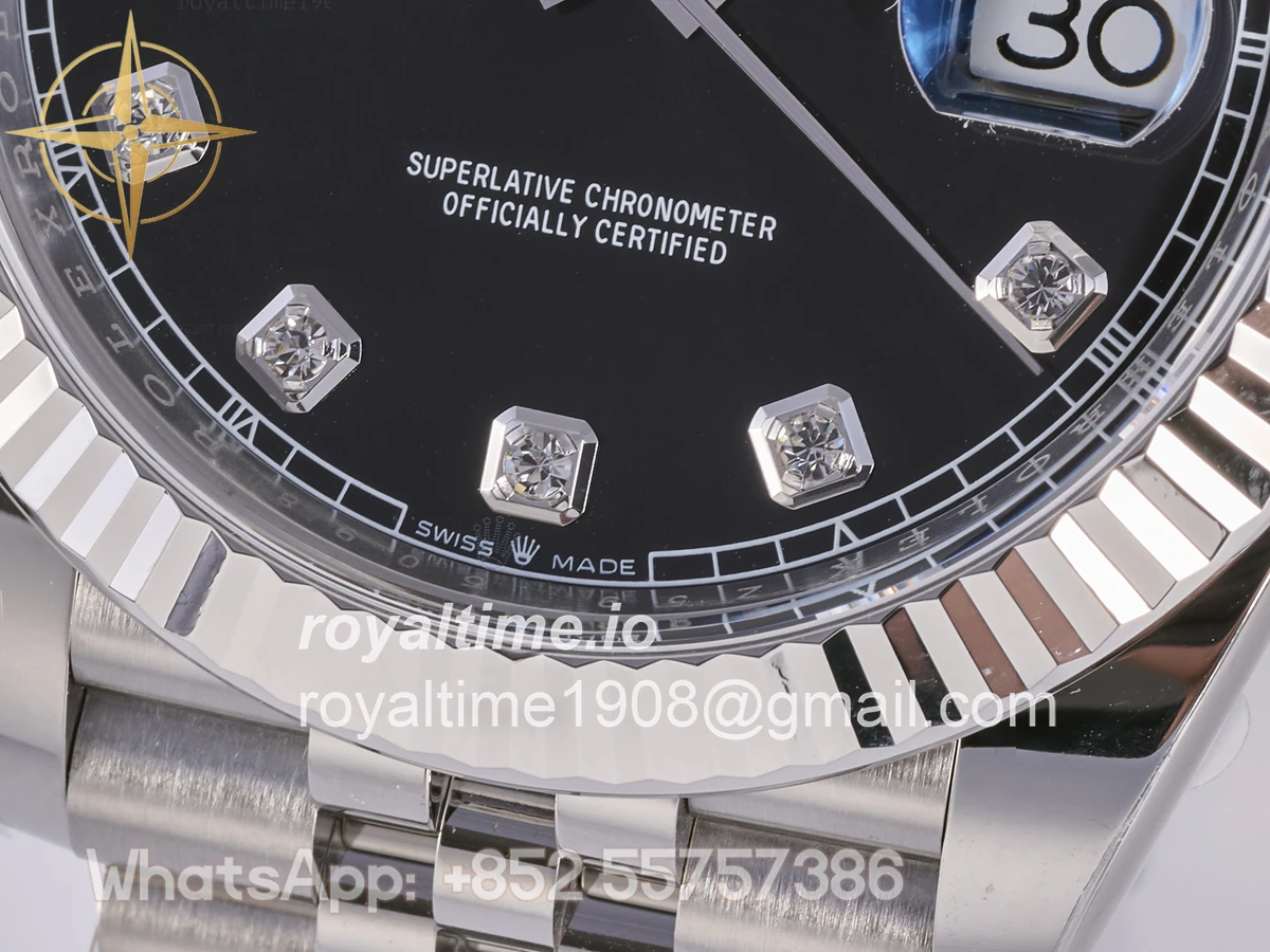 Rolex DateJust 41 126334 Clean Plus 904L Steel Black Diamonds Dial on Jubilee Bracelet JH3235 (Free Sprung) - Image 11