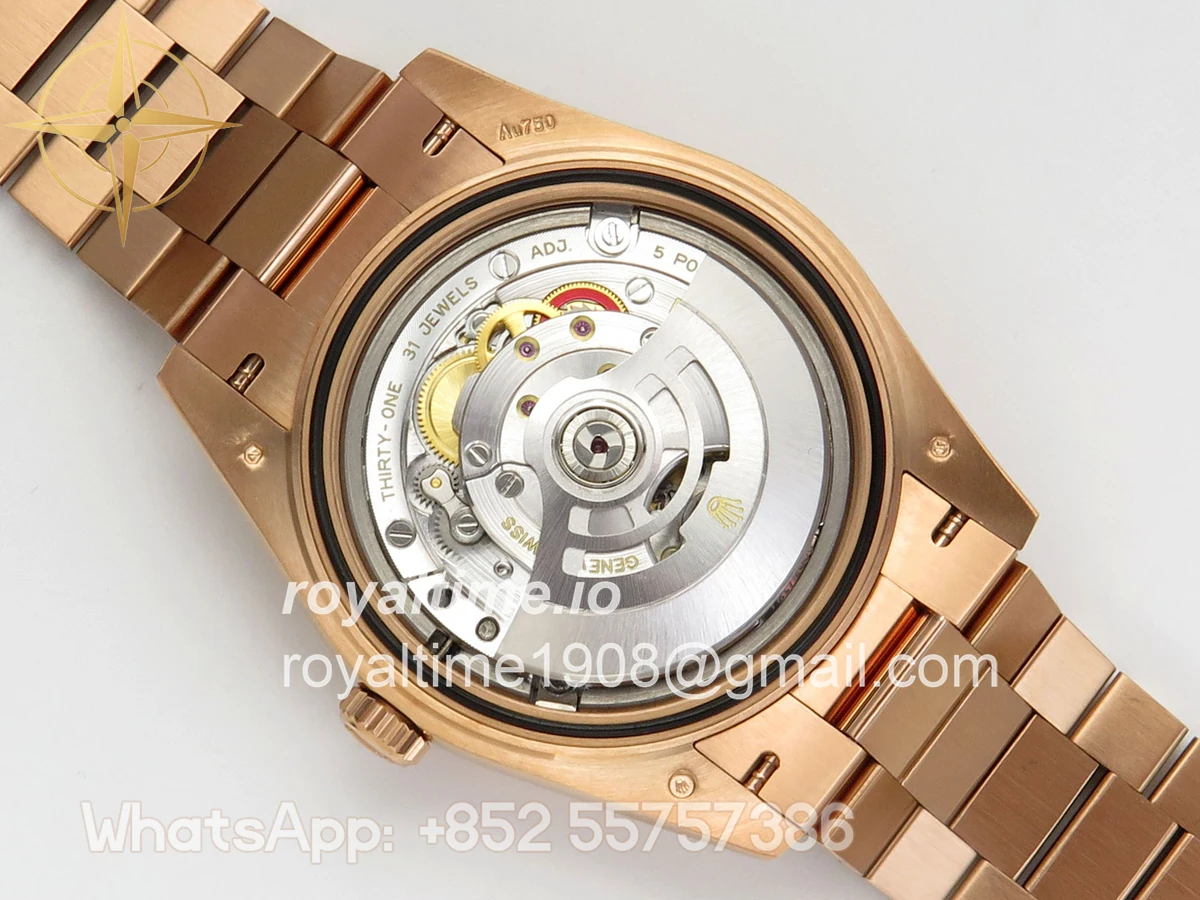 Rolex Day Date 40 RG TMF Brown Stick Dial on President Bracelet VR3255 (Weighted) 208g - Image 12