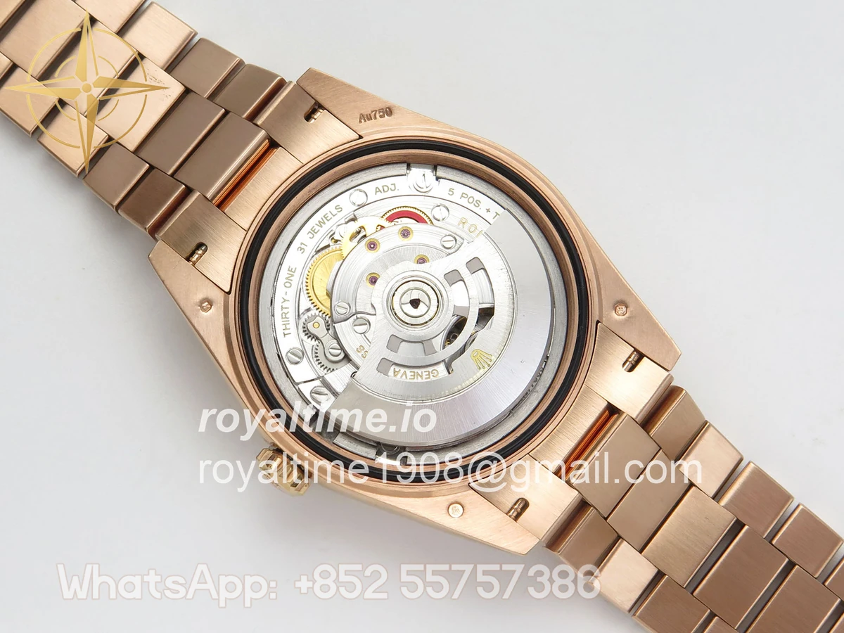 Rolex Day Date 40 RG TMF Brown Roman Dial on President Bracelet VR3255 (220g) - Image 12