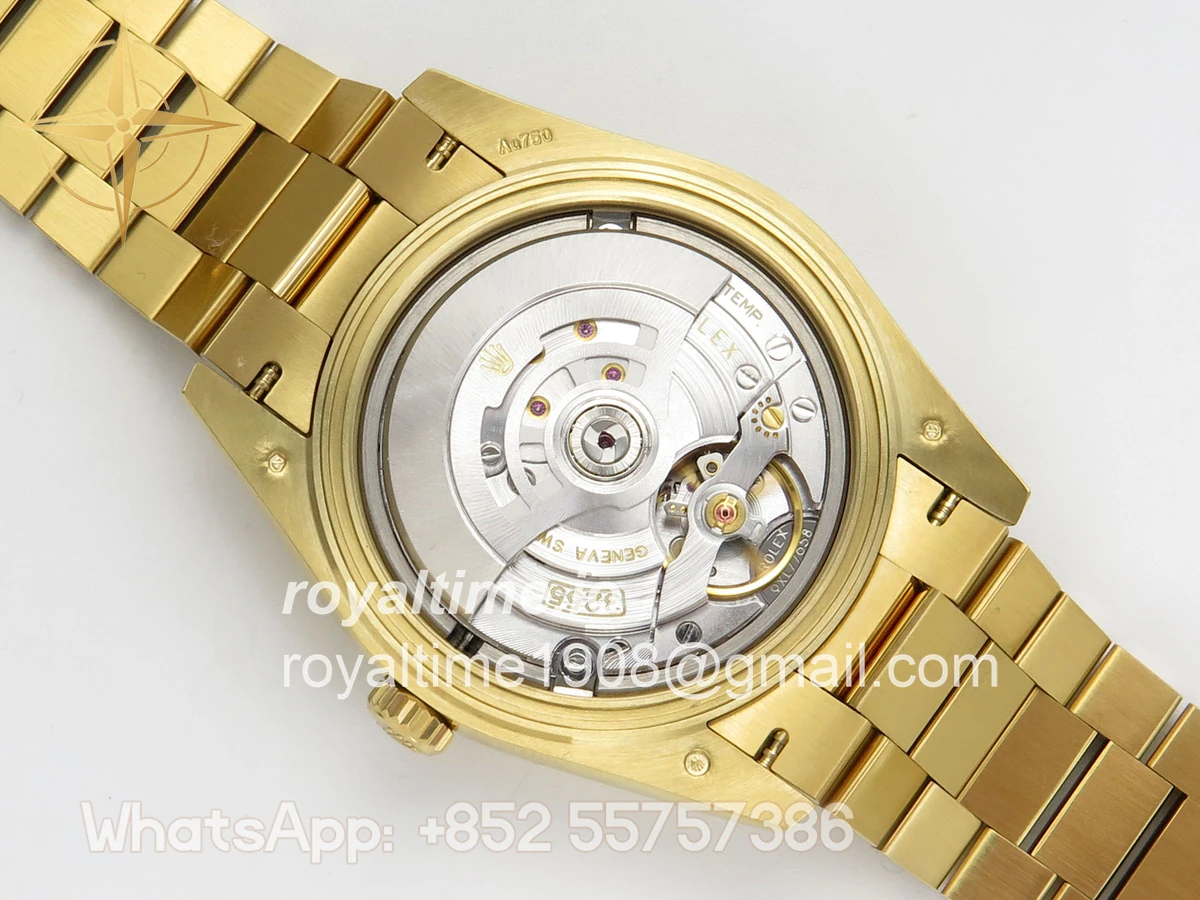 Rolex Day Date 40 YG TMF Black Textured Stick Dial on President Bracelet VR3255 - Image 12