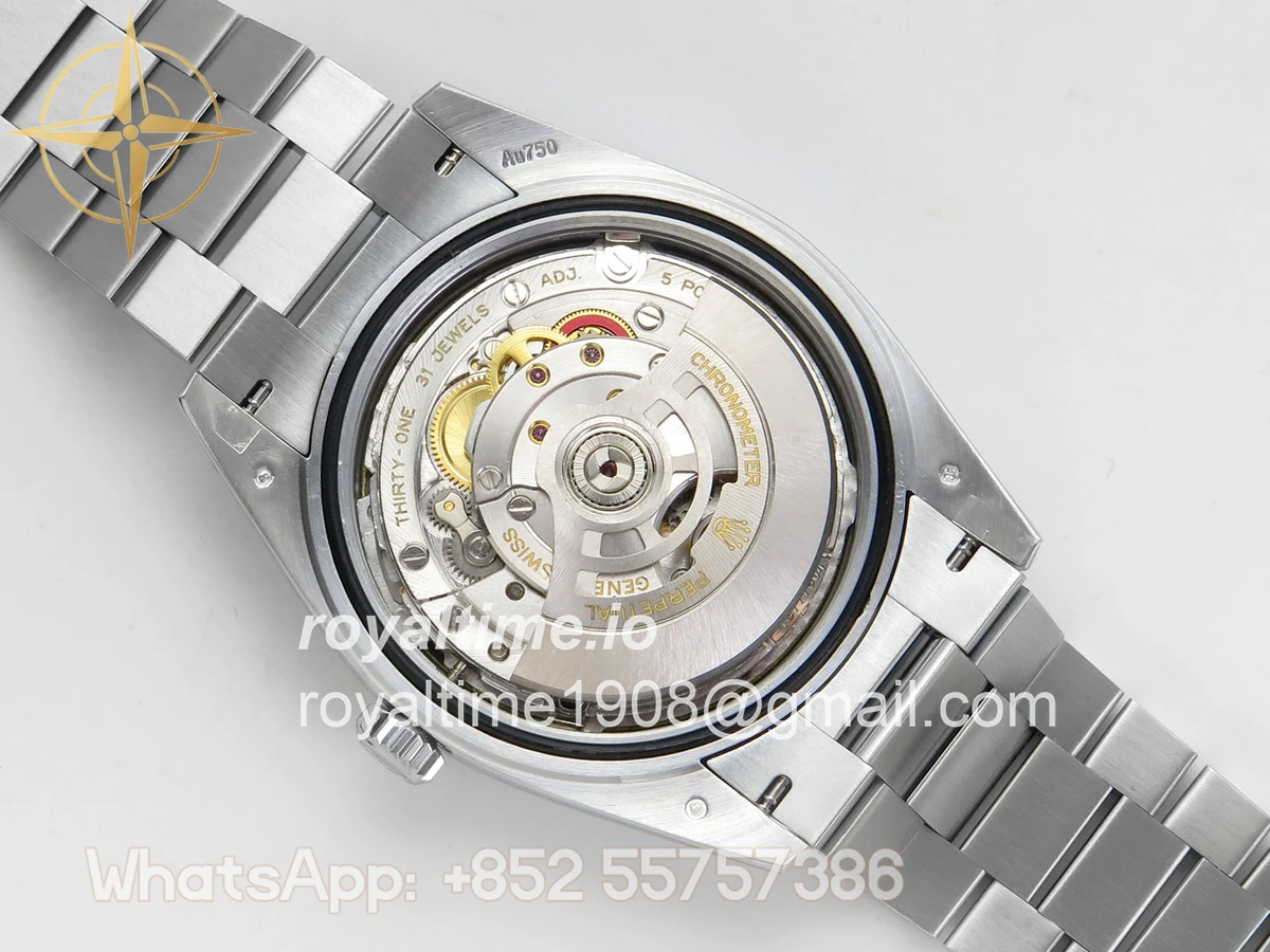 Rolex DayDate 40 SS QF 904L Steel Black Stick Dial on President Bracelet VR3255 V8 (Gain Weight) - Image 12