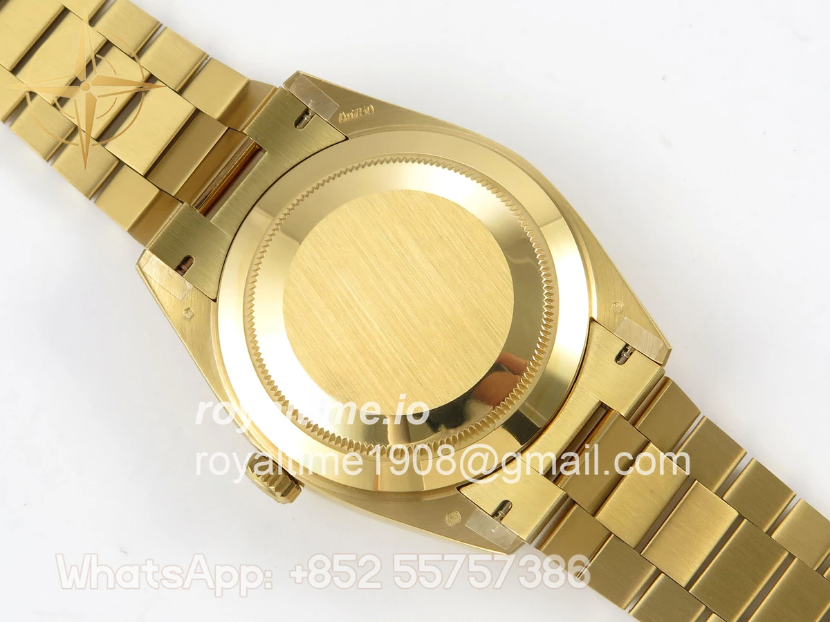 Rolex DayDate 40 YG QF 904L Steel Green Roman Dial on President Bracelet VR3255 V8 (Gain Weight) - Image 12