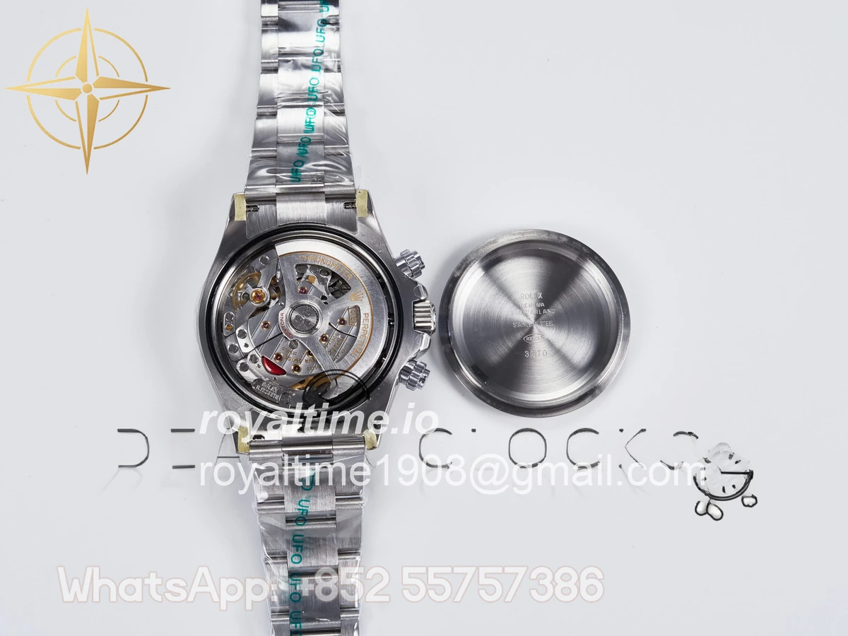 Rolex Daytona 126500 UFO 904L Steel Black Dial on SS Bracelet UF4131 (Free Sprung) - Image 12