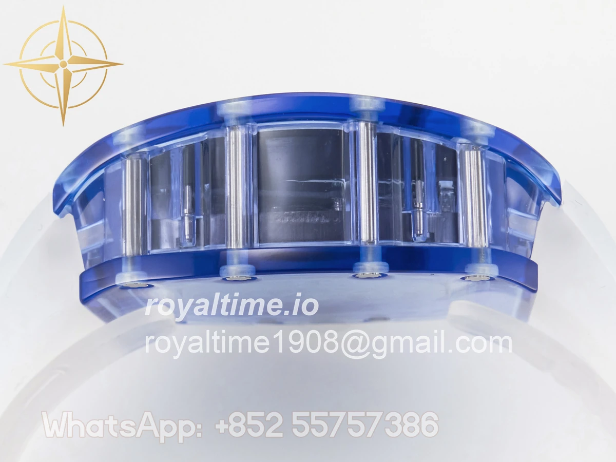 Richard Mille RM27-03 Blue Transparent Tourbillon MSF Skull Dial on White Rubber Strap - Image 12