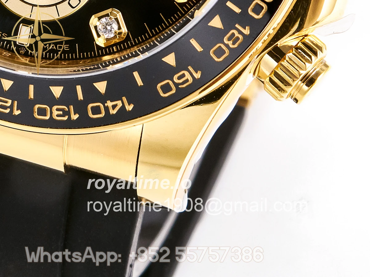 rolex Daytona 126518 YG ARF Black/YG Diamonds Dial on Oysterflex Strap DD4131 V2 (Weighted) - Image 12