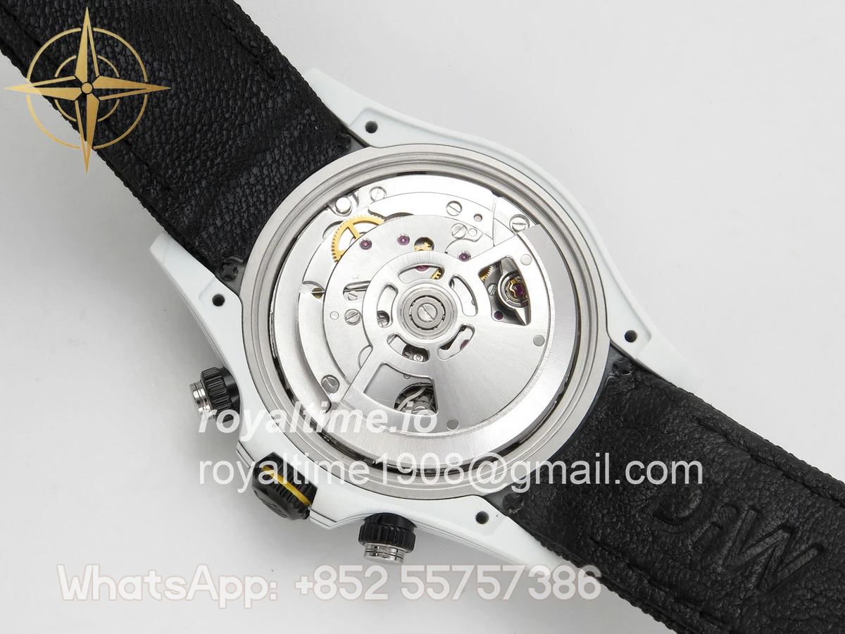 Rolex Daytona DIW Ferrari White Carbon DIWF White Italy Dial on Black Nylon Strap DD4801 - Image 12