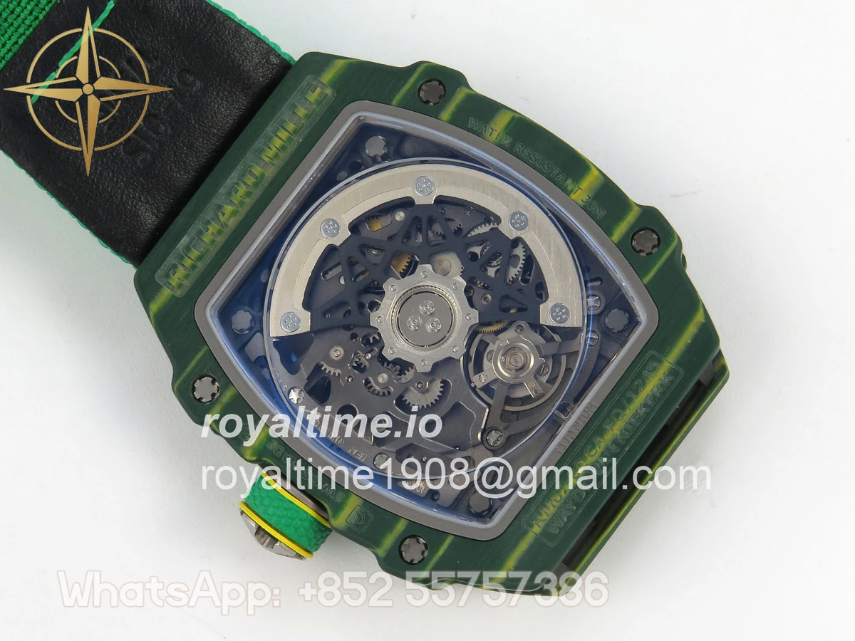 Richard Mille RM67-02 Real Green NTPT VAF Skeleton Dial On Green Nylon strap CRMA7 - Image 12