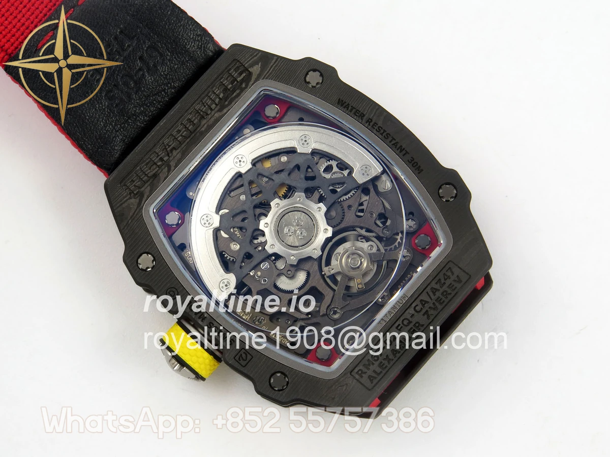 Richard Mille Umi Maker's RM67-02 Black NTPT Alexander Black/Red/Yellow Skeleton Dial on Nylon strap CRMA7 V2 - Image 12