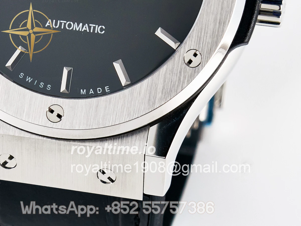 Hublot Classic Fusion Bang 42mm HBF Black Dial on Black Leather Strap A2892 - Image 12