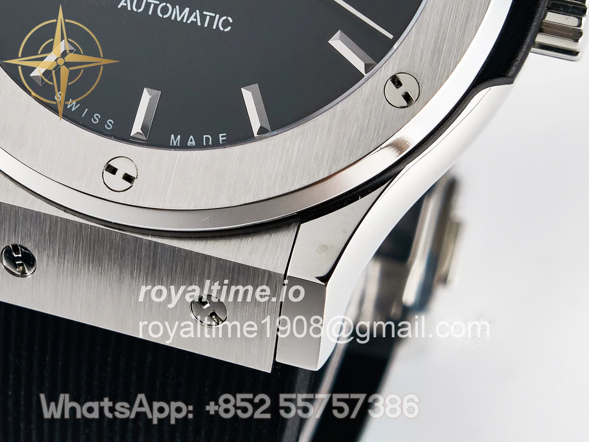 Hublot Classic Fusion Bang 42mm HBF Black Dial on Black Rubber Strap A2892 - Image 12