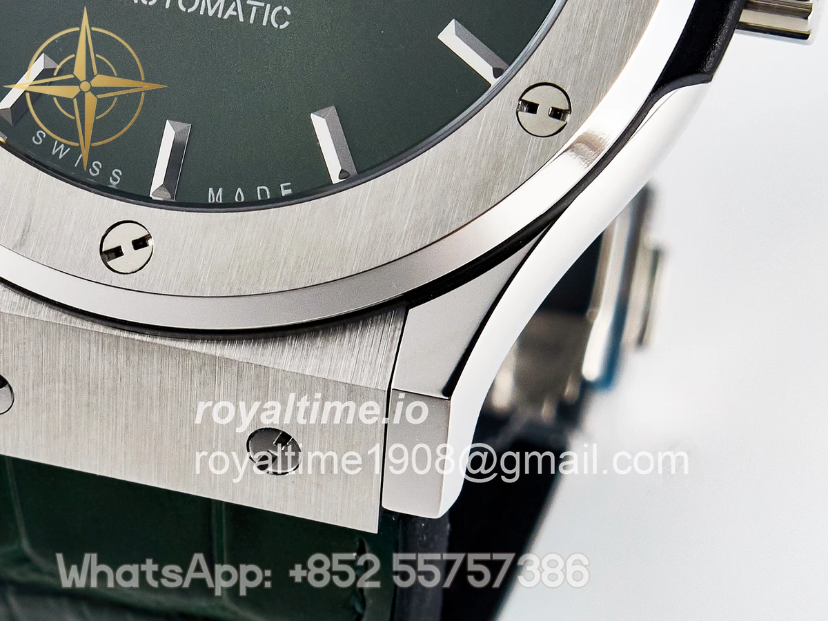 Hublot Classic Fusion Bang 42mm HBF Green Dial on Green Leather Strap A2892 - Image 12