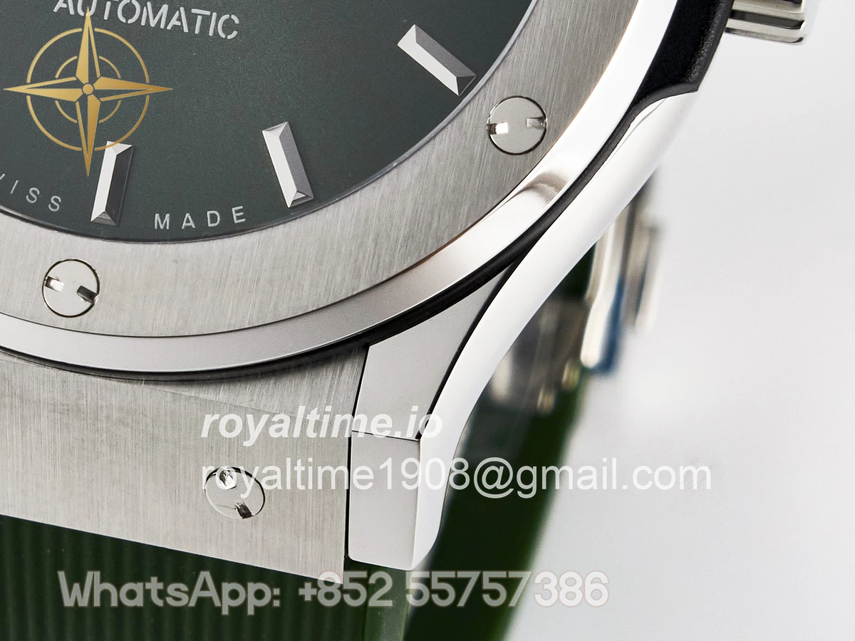 Hublot Classic Fusion Bang 42mm HBF Green Dial on Green Rubber Strap A2892 - Image 12