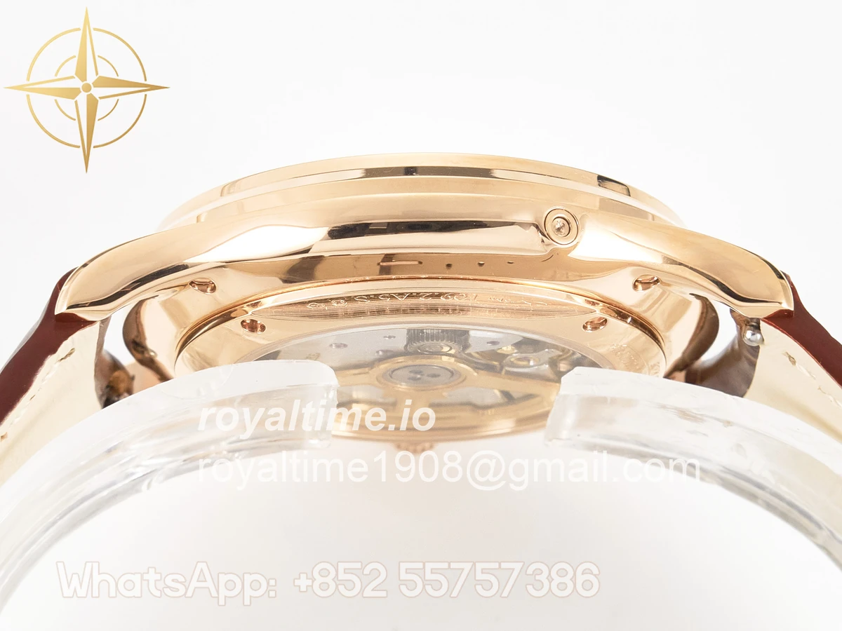 Jaeger-LeCoultre Master Ultra Thin Moon RG Z+F White Dial on Brown Leather Strap A925 - Image 12