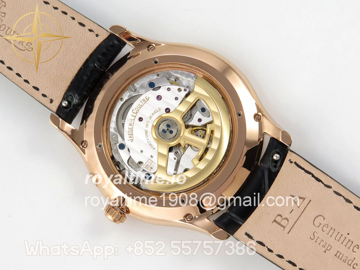 Jaeger-LeCoultre Master Ultra Thin Power Reserve RG APSF Cream Dial on Brown Leather Strap DD938 - Image 12