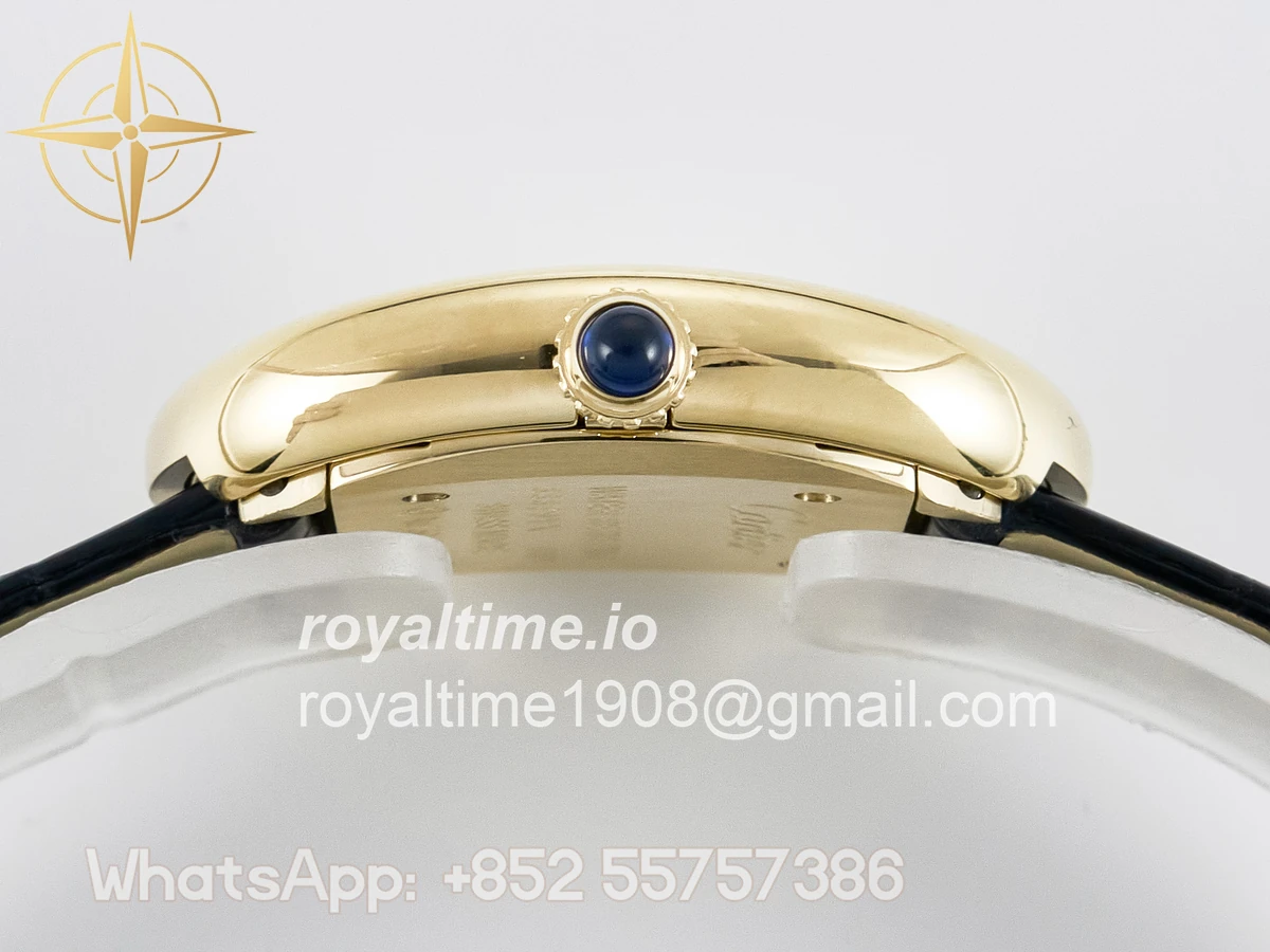 Cartier Baignoire De Cartier YG DRF Silver Dial on Black Leather Strap Swiss Quartz - Image 12